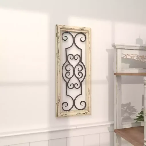 Black Metal Farmhouse Scroll Wall Plaque