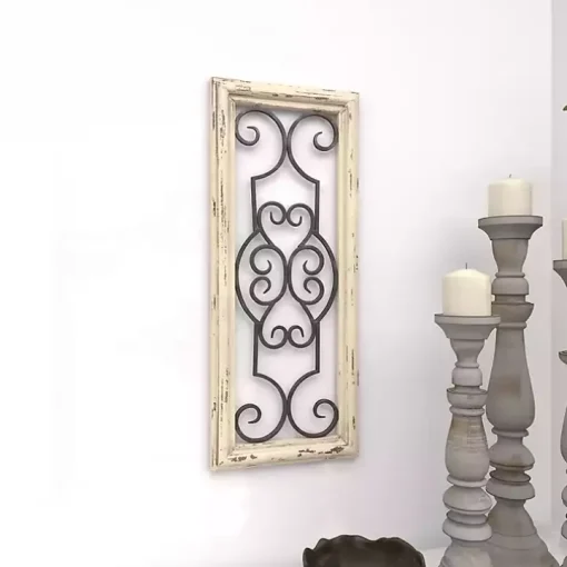 Black Metal Farmhouse Scroll Wall Plaque
