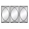 Black Metal Geometric Wall Mirrors, Set of 3