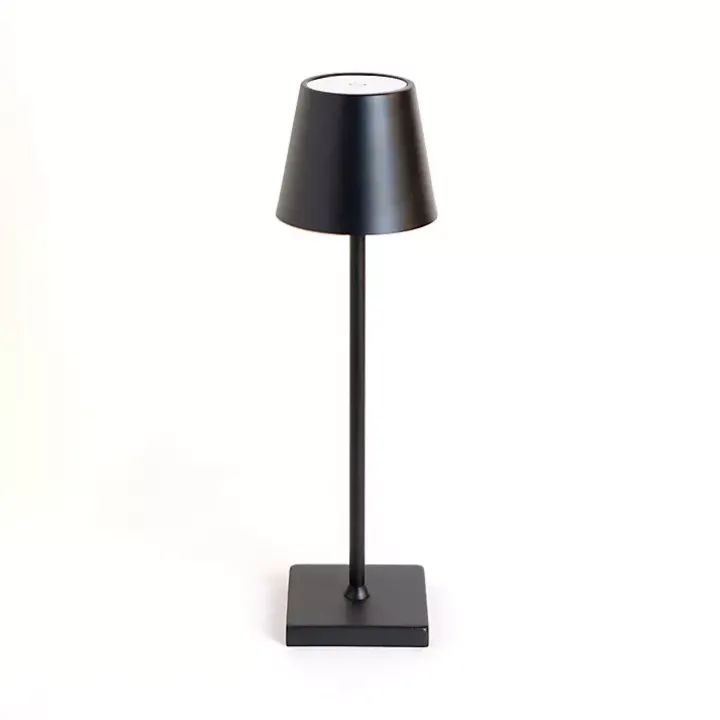 Black Metal LED Cordless Touch Lamp