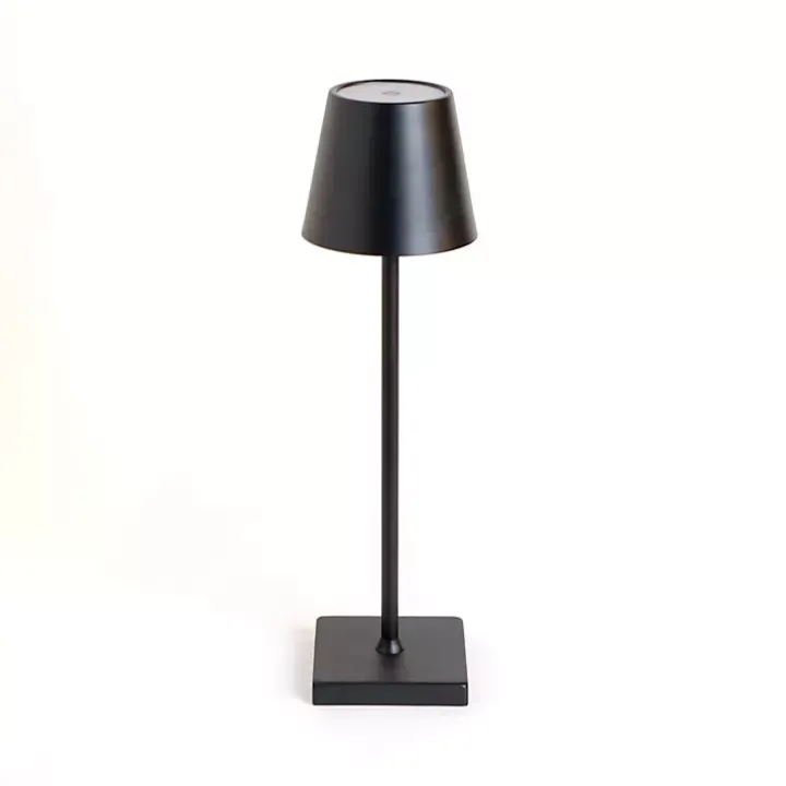 Black Metal LED Cordless Touch Lamp