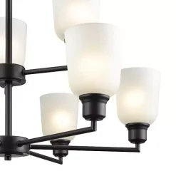Black Metal 9-Light Chandelier