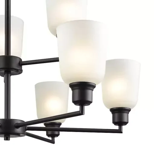 Black Metal 9-Light Chandelier