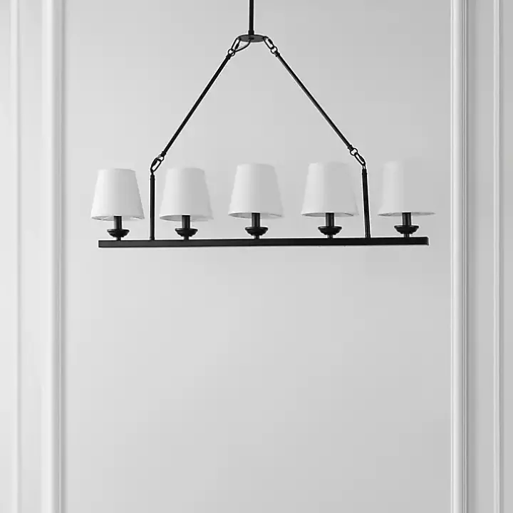 Black Metal Linear Chandelier