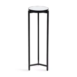 Black Metal Mirrored Tabletop Aguilar Drink Table