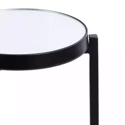 Black Metal Mirrored Tabletop Aguilar Drink Table