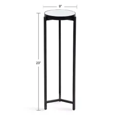 Black Metal Mirrored Tabletop Aguilar Drink Table