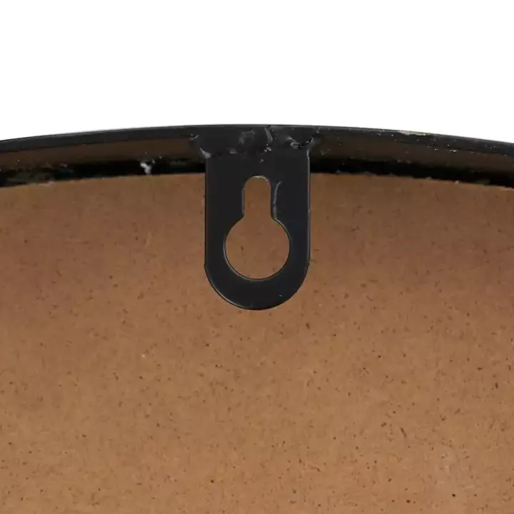 Black Metal Natural Wood Wall Clock