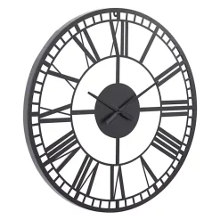 Black Metal Open Frame Wall Clock