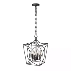 Black Metal Open Swirl Pendant Light
