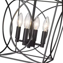 Black Metal Open Swirl Pendant Light