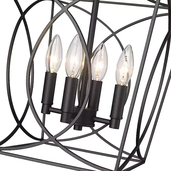 Black Metal Open Swirl Pendant Light