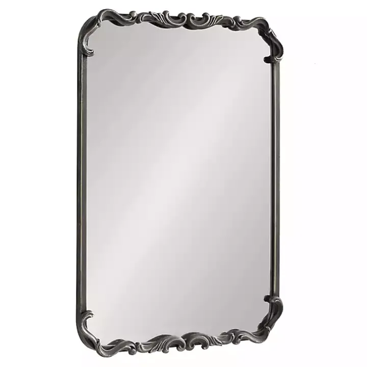 Black Metal Ornamental Wall Mirror