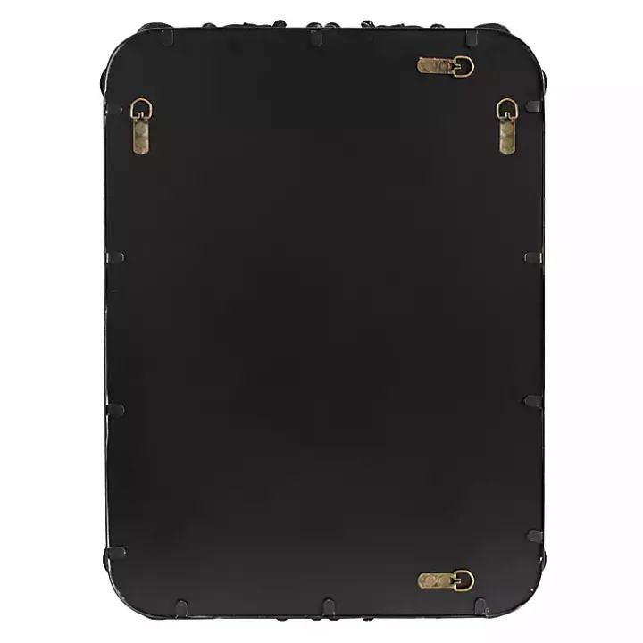 Black Metal Ornamental Wall Mirror