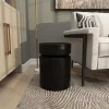 Black Metal Round Drum Accent Table