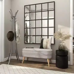 Black Metal Round Drum Accent Table