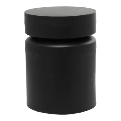 Black Metal Round Drum Accent Table