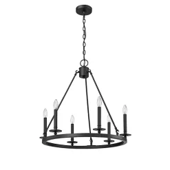 Black Metal Round Florence Chandelier