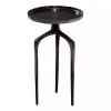 Black Metal Round Tripod Accent Table