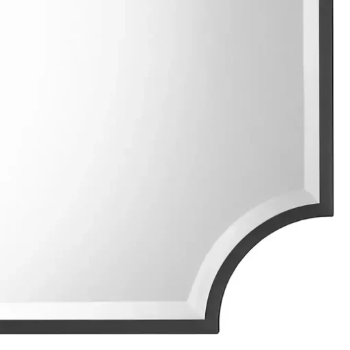 Black Metal Scalloped Rectangle Wall Mirror