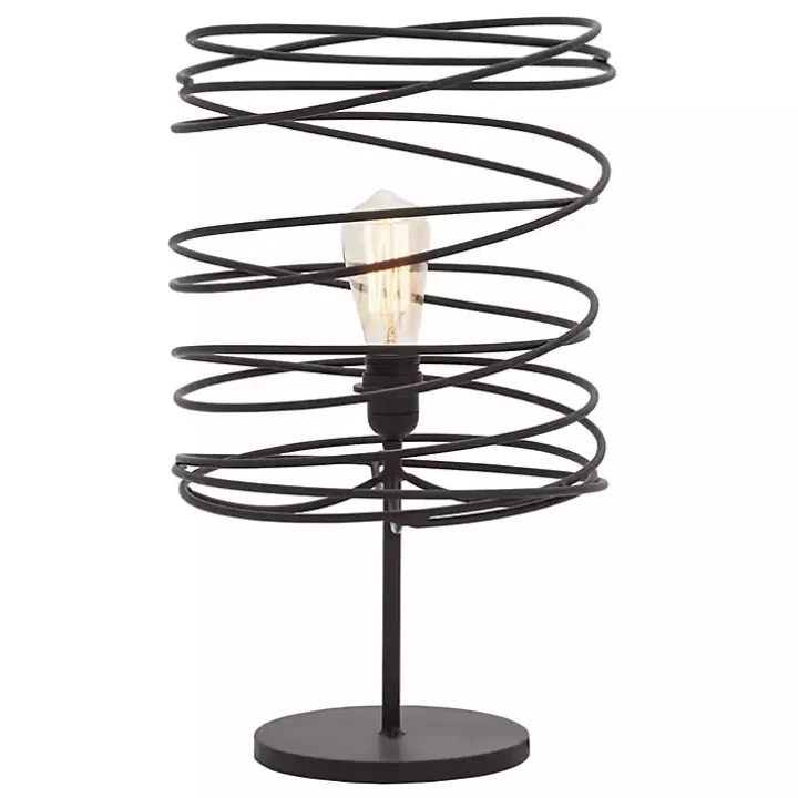 Black Metal Swirl Table Lamp