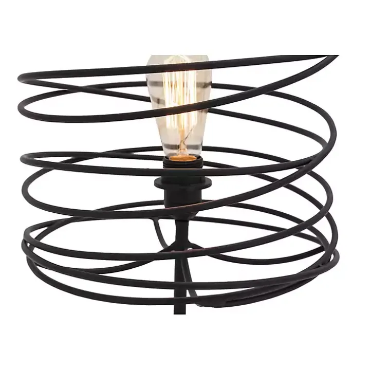 Black Metal Swirl Table Lamp
