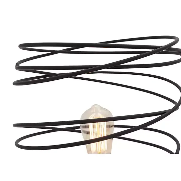 Black Metal Swirl Table Lamp
