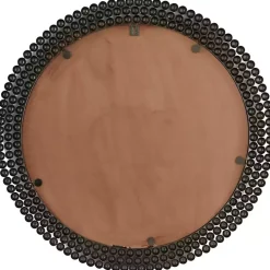 Black Metal Tiered Bead Frame Wall Mirror