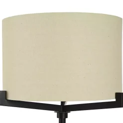 Black Metal Tri-Arm Floor Lamp