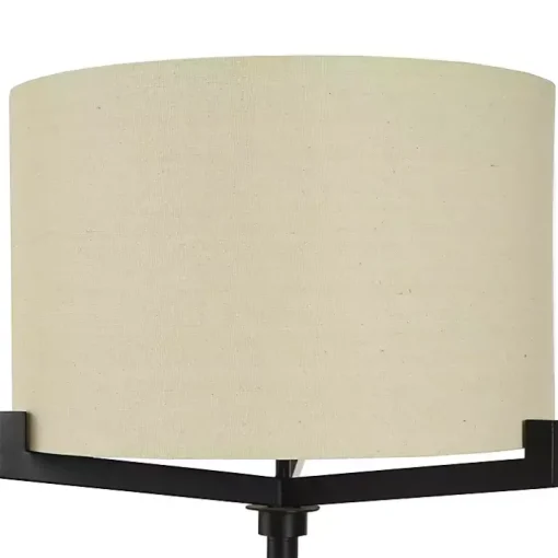 Black Metal Tri-Arm Floor Lamp