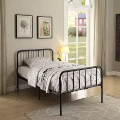 Black Metal Twin Bed in a Box
