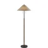 Black Metal Walnut Flare Pulls Floor Lamp