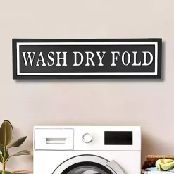 Black Metal Wash Dry Fold Wall Sign