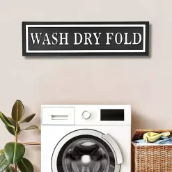 Black Metal Wash Dry Fold Wall Sign