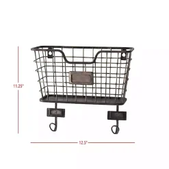 Black Metal Wire Mail Wall Pocket