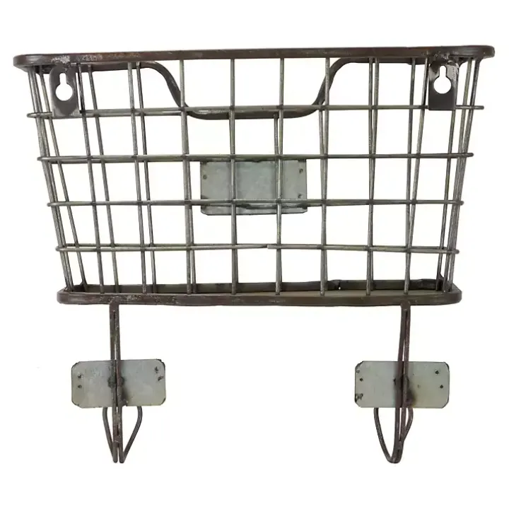Black Metal Wire Mail Wall Pocket