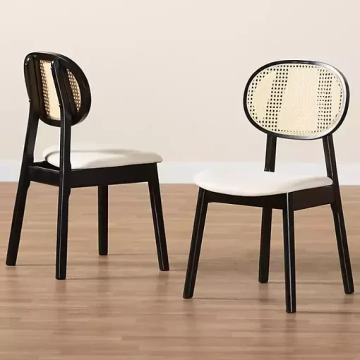 Black Mid-Century Modern Dining Chairs, Set of 2