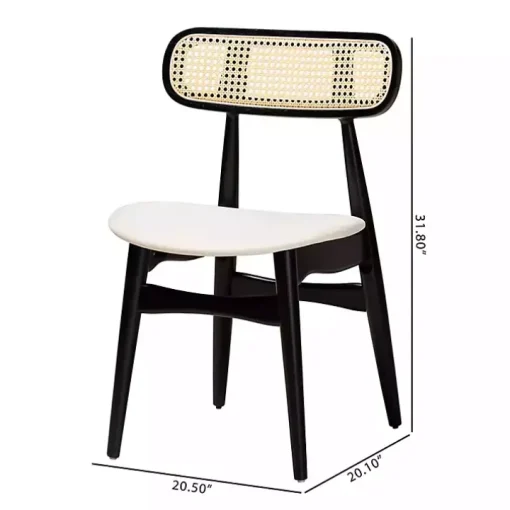 Black Mid-Century Modern Dining Chairs, Set of 2