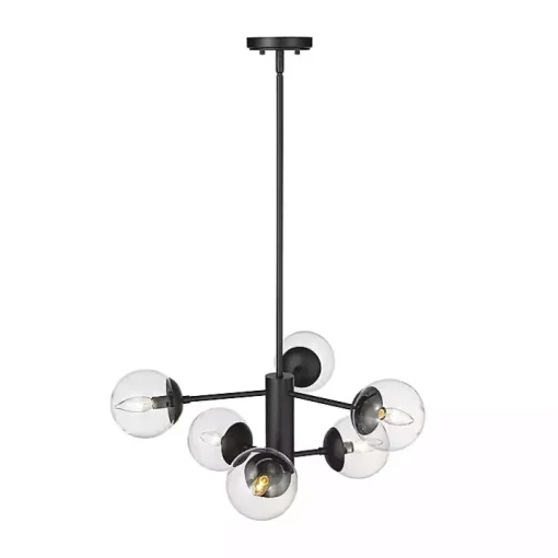 Black Mod 5-Arm Globe Chandelier