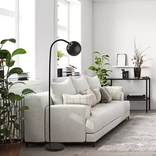 Black Modern Globe Shade Floor Lamp