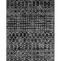 Black Moroccan Area Rug, 8x10