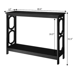Black Octagon Single Shelf Console Table