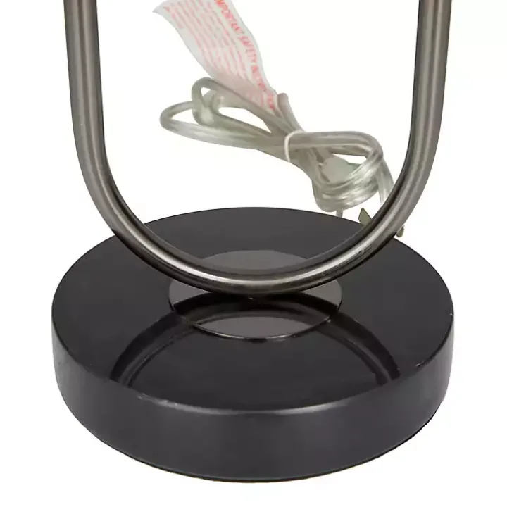 Black Open Metal Loop Table Lamp