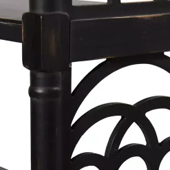 Black Open Shelf Cathedral Ends Console Table