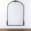 Black Ornate Antique Carved Wall Mirror