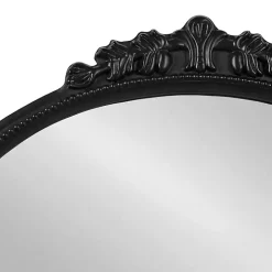 Black Ornate Arch Wall Mirror with Shelf