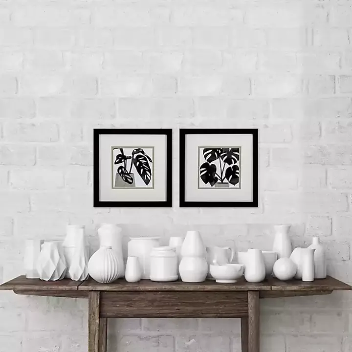 Black Plantling I Framed Art Prints, Set of 2