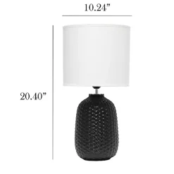 Black Purled Ceramic Table Lamp