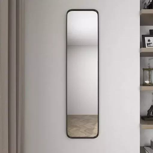 Black Rectangle Beveled Wall Mirror