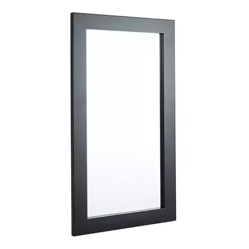 Black Rectangular Wood Wall Mirror, 24x42 in.